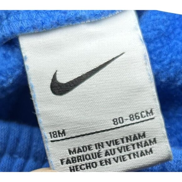 Nike Pants Toddler 18M Blue Fleece Joggers Sweatpants Swoosh Logo Elastic Waist - Picture 5 of 5
